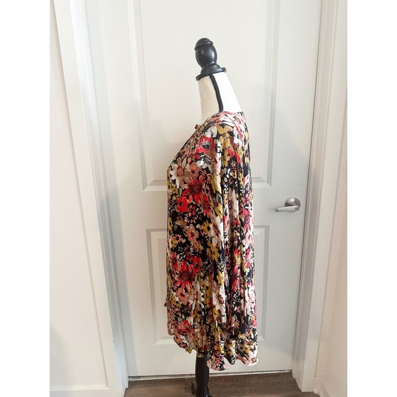 Umgee Floral Long Sleeve Dress - Red, Yellow, and Black - Picture 8 of 10